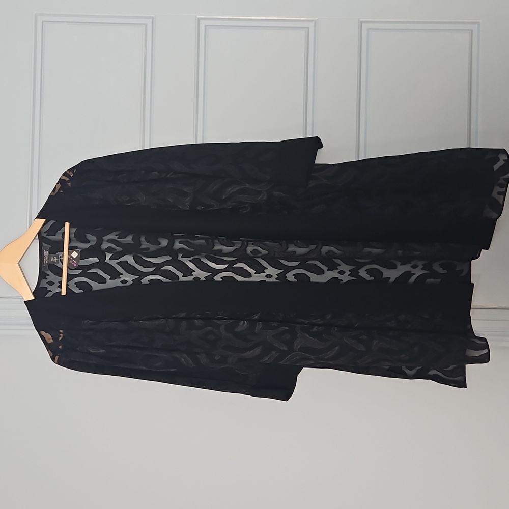 Black Sheer Patterned Cover Up